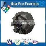 Made in Taiwan Brass Plated Stainless Steel Black Phosphate Half Castle Nut thumbnail-5