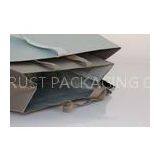 Recycle Matt Coated Paper Shoping Bags , 230gsm White Art Card Paper Carrier Bag