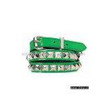 Green Belt With Silve Studs, Ladies' Beaded Belt, Fashionable Belt thumbnail-1