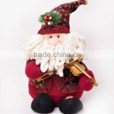 playing fiddle christmas Santa Claus stuffed plush doll