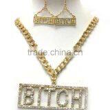 Wholesale Fashion Imitation Gold Necklace and Earrings Set Jewelry