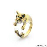 Fashion Design Gold Plated Dog Open Ring Animal Style Cuff Ring thumbnail-1