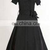 in Stock Wholesale Short Sleeves Black Wedding Bridal Shirt Dress thumbnail-2