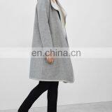 China Custom Womens Apparel Supreme Soft Wool Blench Thick Long Woman Jacket Winter Gray NT6699 thumbnail-3