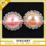 Flatback Pearl Rhinestone Crystal Button thumbnail-1