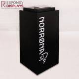 custom-made floor standing black MDF clothing display stand