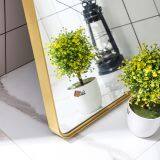 Nordic Bathroom Mirror Brass Rounded Corner Mirror High-end Gold Bathroom Mirror Full-length Mirror Fitting Mirror Entrance Mirror thumbnail-5