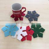 Orange Color Customized Design Printed Felt Big Business pu Leather Coaster Set for Hotel Tea Coffee Drink thumbnail-2