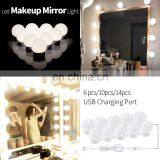 Hollywood Style 2/6/10/14W USB Charging Port Cosmetic Lighted Make up Mirrors Bulb thumbnail-3