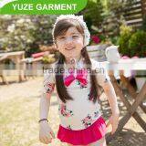 Beautiful Flower Printed Children Bath Suits Fancy Swimwear With Cap Wholesale thumbnail-3