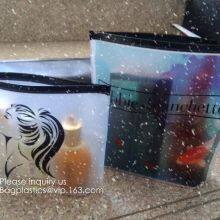 Modern Fashion Travel Portable Transparent PVC Customized Logo Cosmetic Pouch,PVC Cosmetic Pouch With Red Zipper thumbnail-2