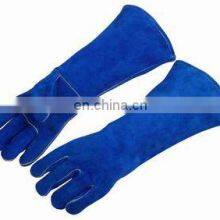 16 Inch Full Lined Long Dark Green Cow Split Leather Glove Welding thumbnail-4