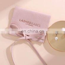 Wholesale Cheap Price Gray Pink Personalized Upscale Custom Logo Drawstring Ribbon Closure Gift Packing Bag Jewelry Pouch thumbnail-3