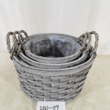 Large Basket Planter Gardening Supplies Grey Painted
