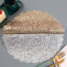 Round Hollow Western Table Place Mat With PVC Retro Waterproof Non-Slip Material thumbnail-4