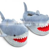 high quality lovely plush animal shark slippers for women