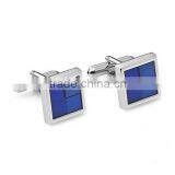 Blue Matrix Stainless Steel Cufflinks For Men Silver Blue, Blue Gemstone Cufflinks For Men thumbnail-1