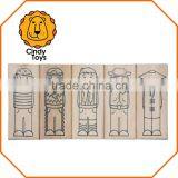 Wooden Rubber Stamps What's up - With the Boys ? 5 Pcs for Kids thumbnail-3