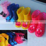 Cartoon crystal jelly slip children rain boot Transparent pvc children boots