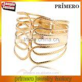 Punk Fashion Gold Plated Wide Bangle Geometry Hollow Cuff Bracelets Adjustable thumbnail-1