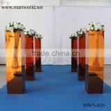 1m Tall Gold Mirror Surface Flower Stand Pillar Column for Wedding Decorating Party and Weddings Decoration(MWS-020) Quality Choice thumbnail-2