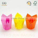 Disposable Baking Cups Cupcake Liners Tulip Shaped Solid Color Paper Material