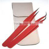 2 Pcs Straight & Curve Tweezers Eyelash Extension Makeup Beauty Stainless Steel Tweezers Nail Rhinestone SM