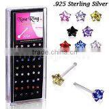 Silver CZ Nose Percing Ring thumbnail-4
