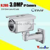 H.265 Night Vision Onvif ip Camera 3MP Zoom Lens 2.8-12mm Weatherproof Bullet Outdoor Strong Wall Bracket thumbnail-1