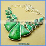 Wholesale Green Color Statement Regalite Fashion Large Gemstone Necklaces GN-N024