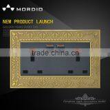 Mordio Zinc Double 13A Wall Socket With 2 Gang Switch Neon