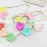 Beautiful Flower Pearl Necklace Gold Chain Decoration Length for Kid Any Occasion