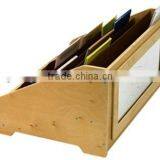 School Kids Wooden Book Display Rack With Mirror