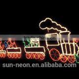 2d Beautiful Santa Claus Sitting on a Reindeer Carriage Led Rope Light Motif thumbnail-4
