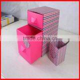 Various Color Red Cheap Custom Paper Plaid Drawer Storage Box Wholesale thumbnail-1