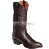 Black Tan Brown Cowboy Calfskin Leather Handcrafted Lone Stars Calf Western Boots Wholesale thumbnail-1