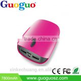Guoguo high quality Factory price LED torch dual port power bank 6600mAh portable usb travel charger