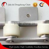 Zhejiang yongkang food manufacture line plastic roller inox conveyor chains with attachments
