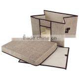 Like-linen Nonwoven Fabric Cardboard Folding Storage Bin thumbnail-6