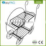 Top Quality Metal Black Plant Stand Flower Pot Holder With Wheels thumbnail-4