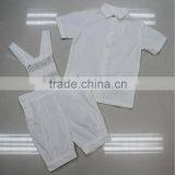 100% cotton off-white hand made smocked baby boy dress clothes