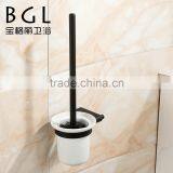 New design Zinc alloy bathroom accessories Wall mounted Rubber painting Toilet brush Holder and wihte ceramic cup