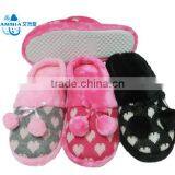 OEM Lady Winter Warm Cashmere Indoor Terry Plush Slippers thumbnail-3