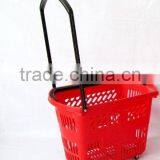 Plastic Rolling Shopping Basket With Wheels thumbnail-1