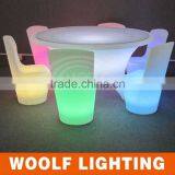 Round Illuminated Plastic Waterproof LED Dining Furnishing