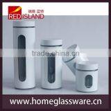 Glass Jar With Stainless Steel Coating for Tea/coffee /food