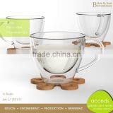 Double Wall Glass Mug Cup for Hot Milk Tea Coffee thumbnail-1