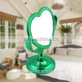 Plastic Colourful Double Heart-shaped Magnifying Cosmetic/ Table Mirror thumbnail-2