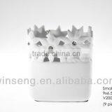 White Ceramic Pen Holder With Floral Pattern and Crystals From SWAROVSKI thumbnail-1