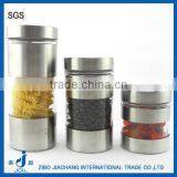 Hot Sell Stainless Steel Coating Dry-food Storage Glass Jar With Lid thumbnail-1